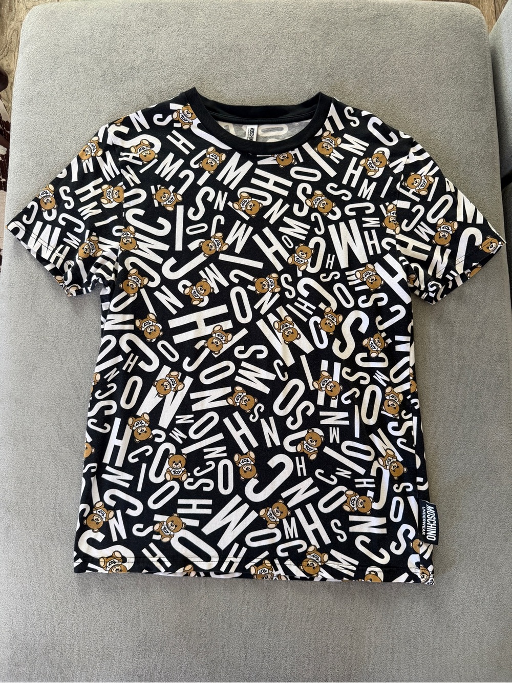 Moschino Toy Bear Tee T Shirt Black / Gold Size S